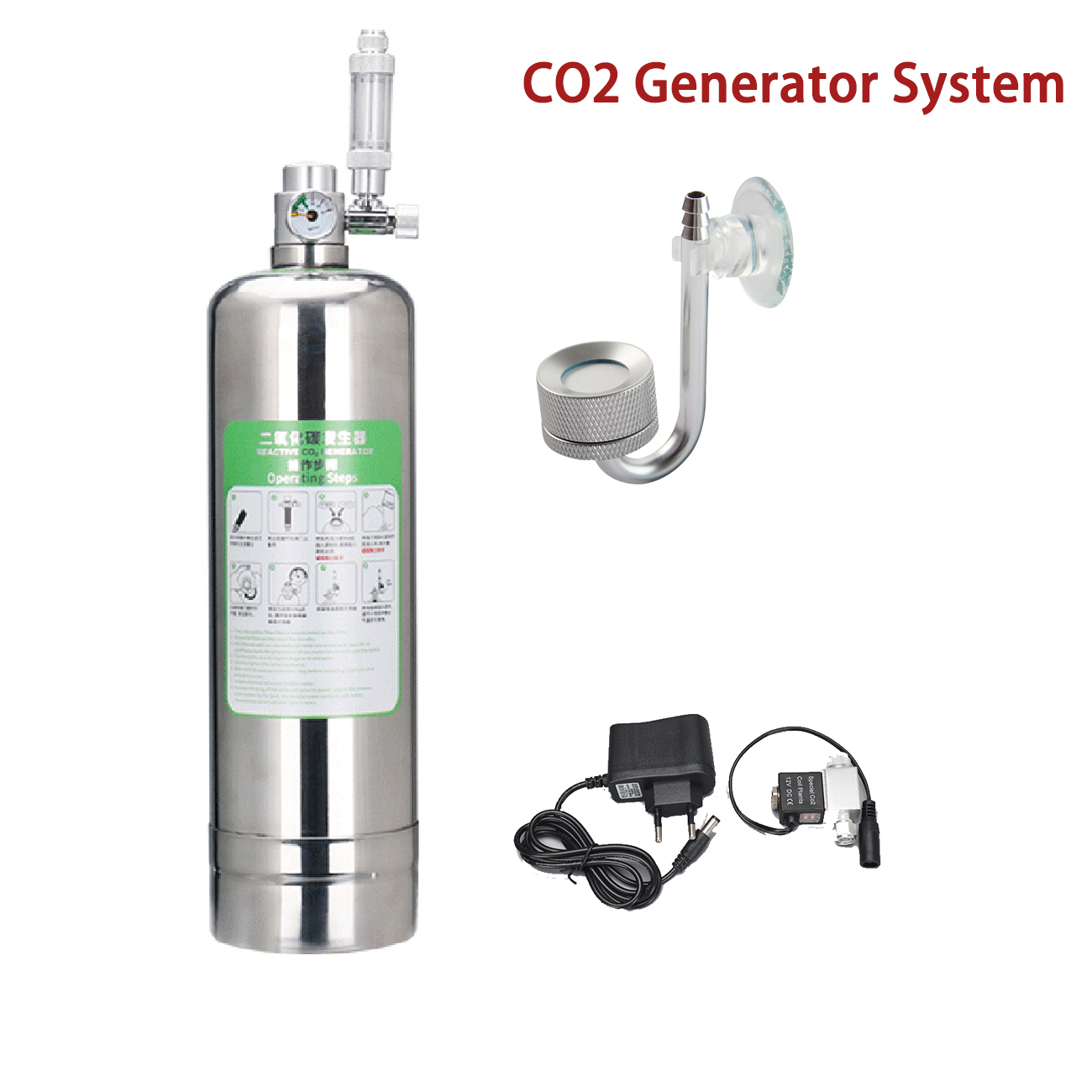 Aquarium Liquid Carbon - Aquarium CO2 Generator system Kit Stainless