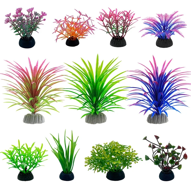 Aquarium Plants Live - PVC Aquarium Decorative Simulation Artificial Leaves