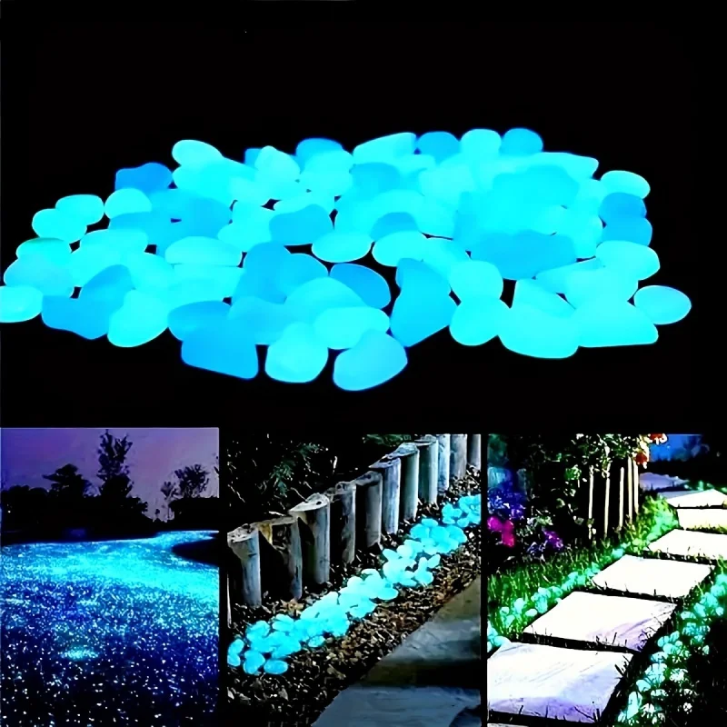 Plant Aquarium Pot - 100pcs Resin Luminous Stones Glow in
