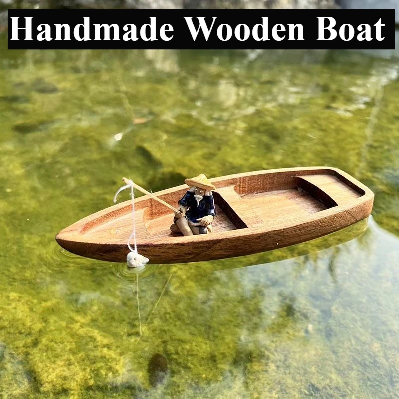 Handmade Wooden Boat Mini Floa - Aquarium Driftwood recension och pris