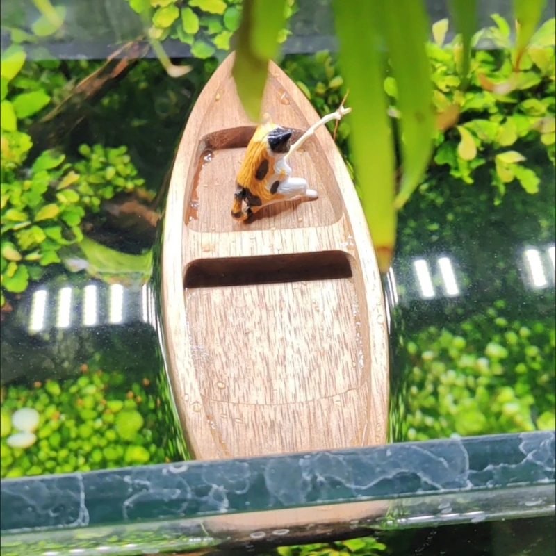 Handmade Wooden Boat Mini Floa - Aquarium Driftwood recension och pris