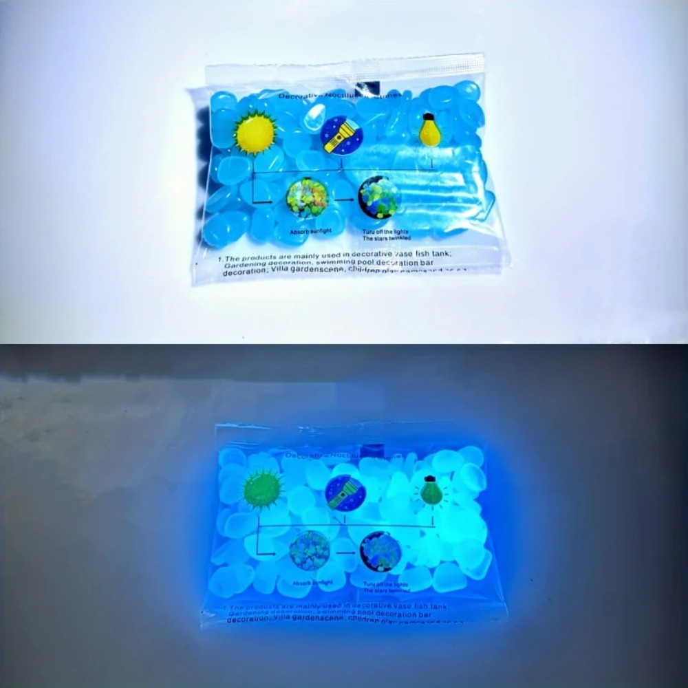 100pcs Glow In The Dark Pebble - Plant Aquarium Pot recension och pris