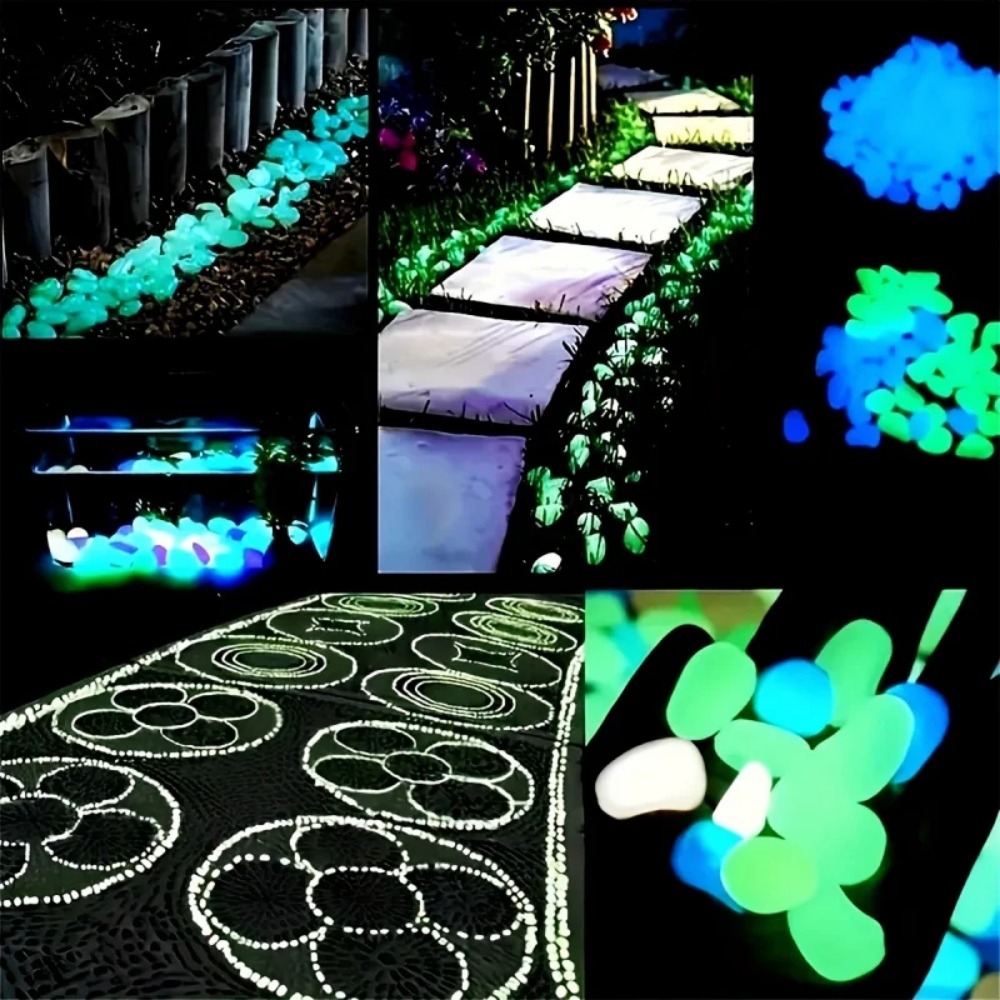 100pcs Glow In The Dark Pebble - Plant Aquarium Pot recension och pris