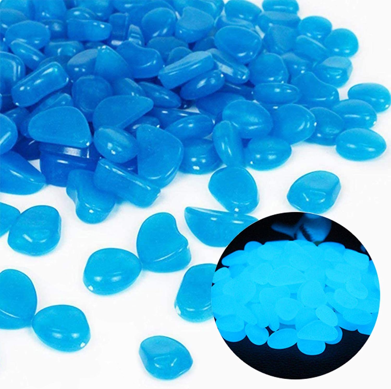 Fish Tank Rocks Glow Blue Pebb - Aquarium Moss recension och pris