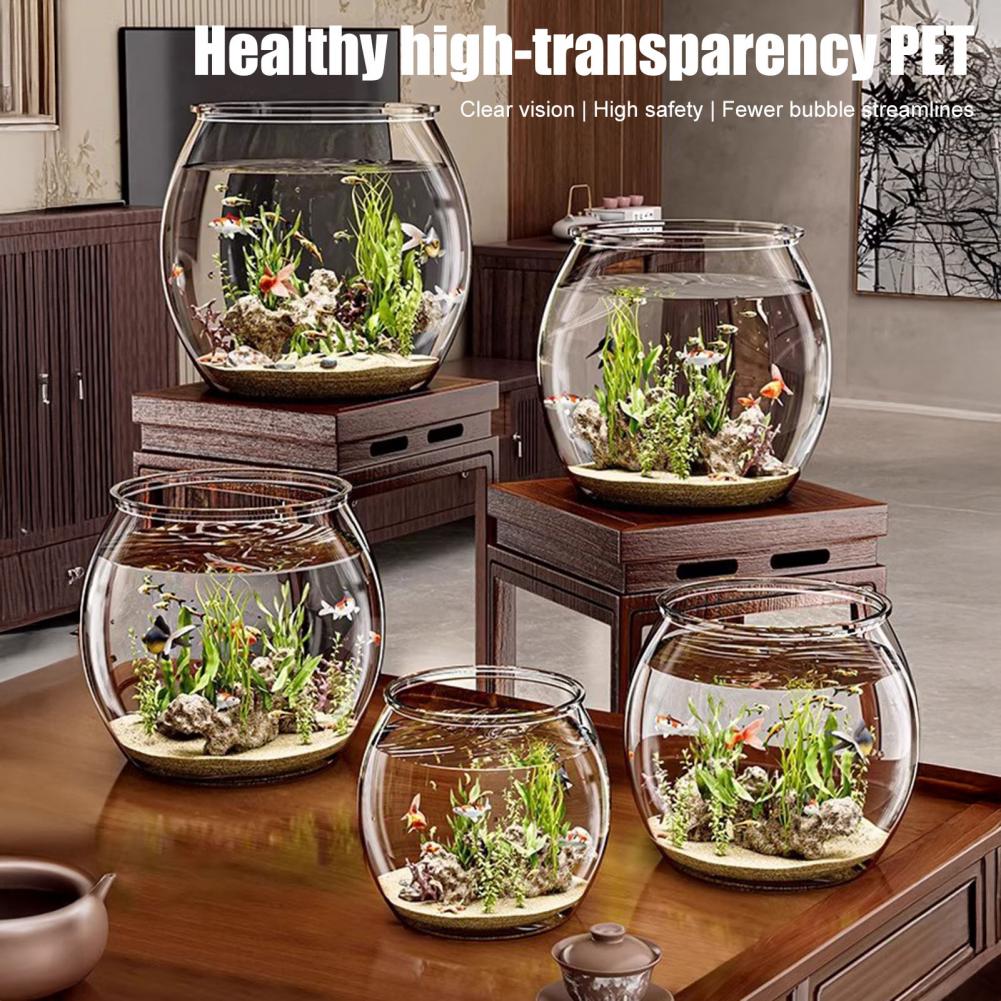 Clear Plastic round Fish Bowl  - Plant Aquarium Pot recension och pris